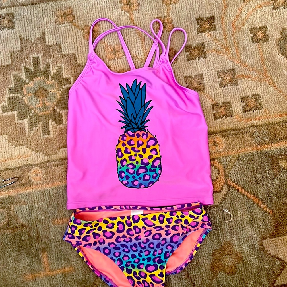 Girls Cat and Jack two piece swimsuit.